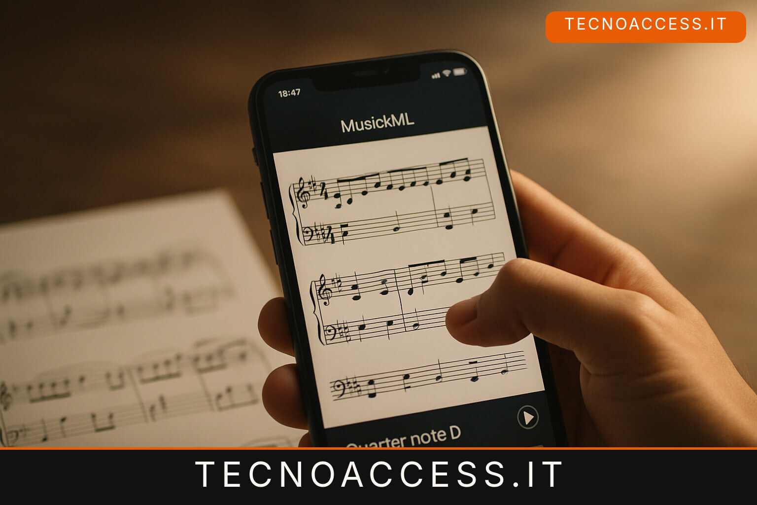 Illustrazione editoriale a tema: Score Reader, spartiti con VoiceOver nella beta iPhone