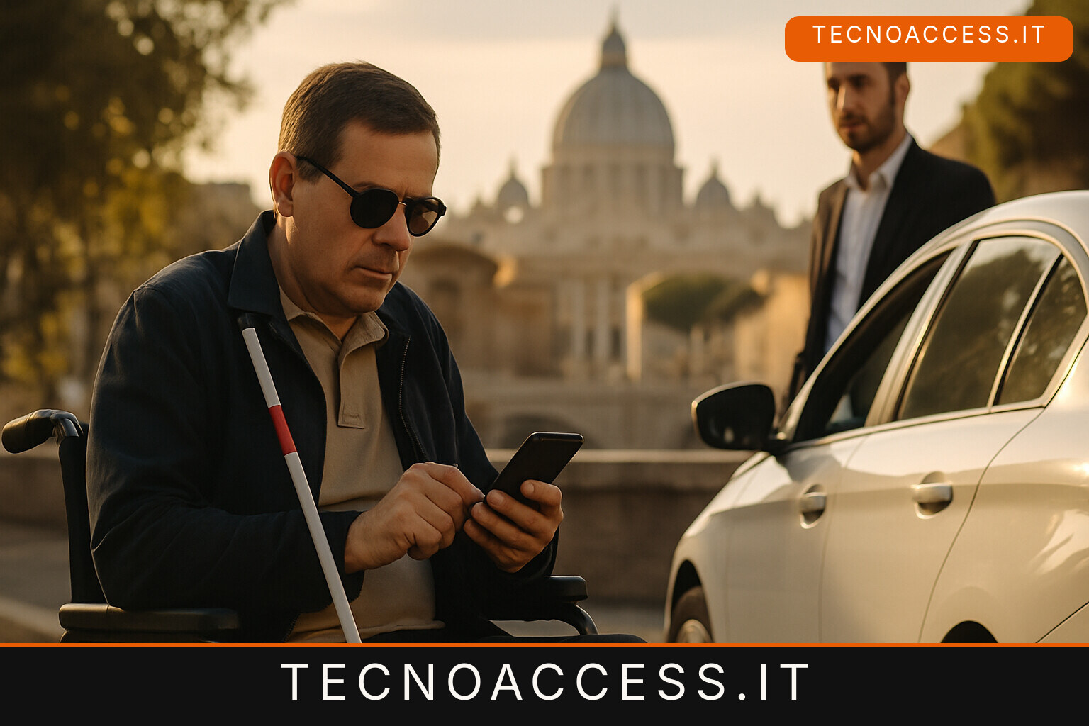 Illustrazione editoriale a tema: Uber, UICI e FISPIC: crediti per la mobilità accessibile