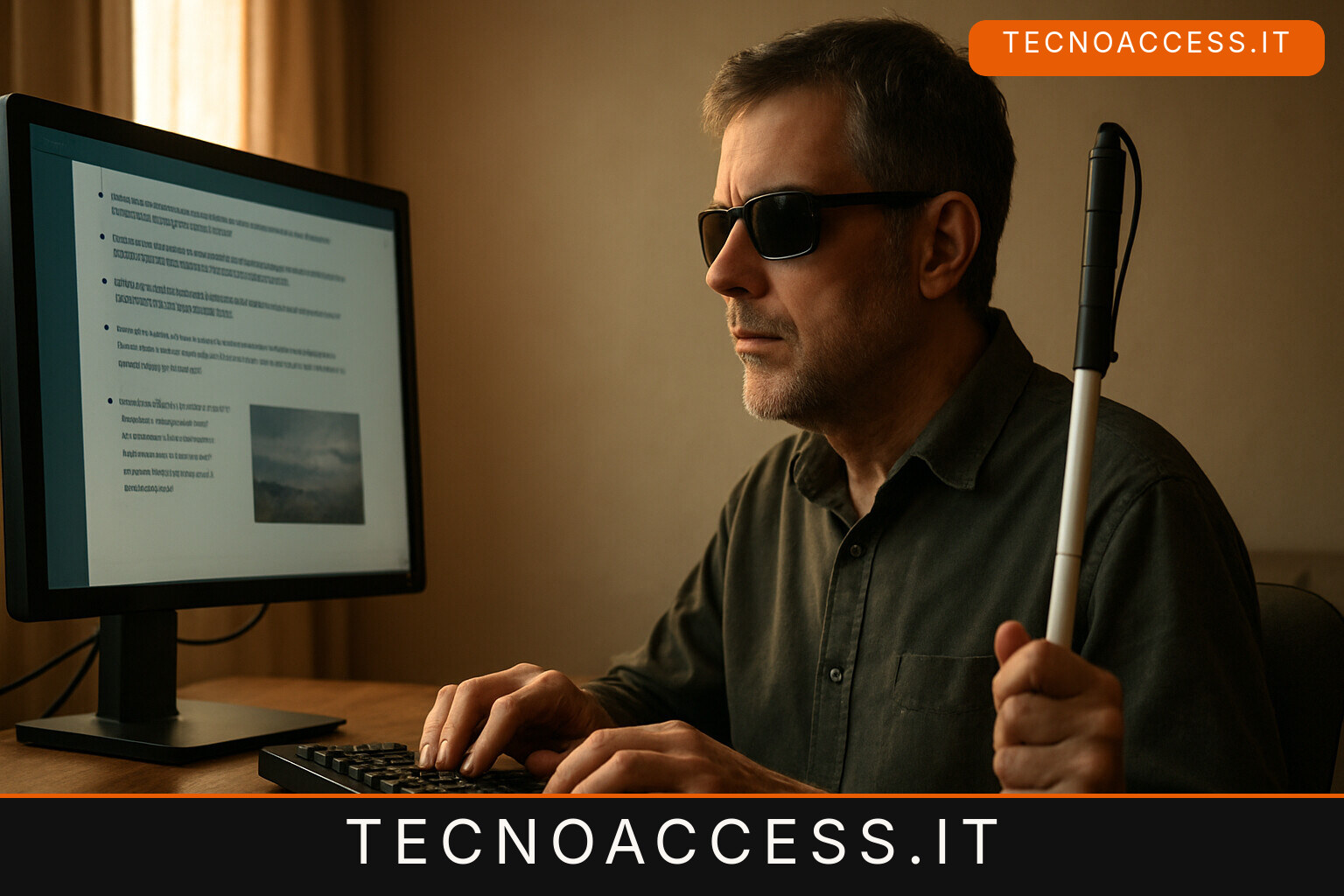 Illustrazione editoriale a tema: Vis Aware 0.9.0 porta DeepSeek nell’OCR e nella descrizione delle immagini dentro NVDA
