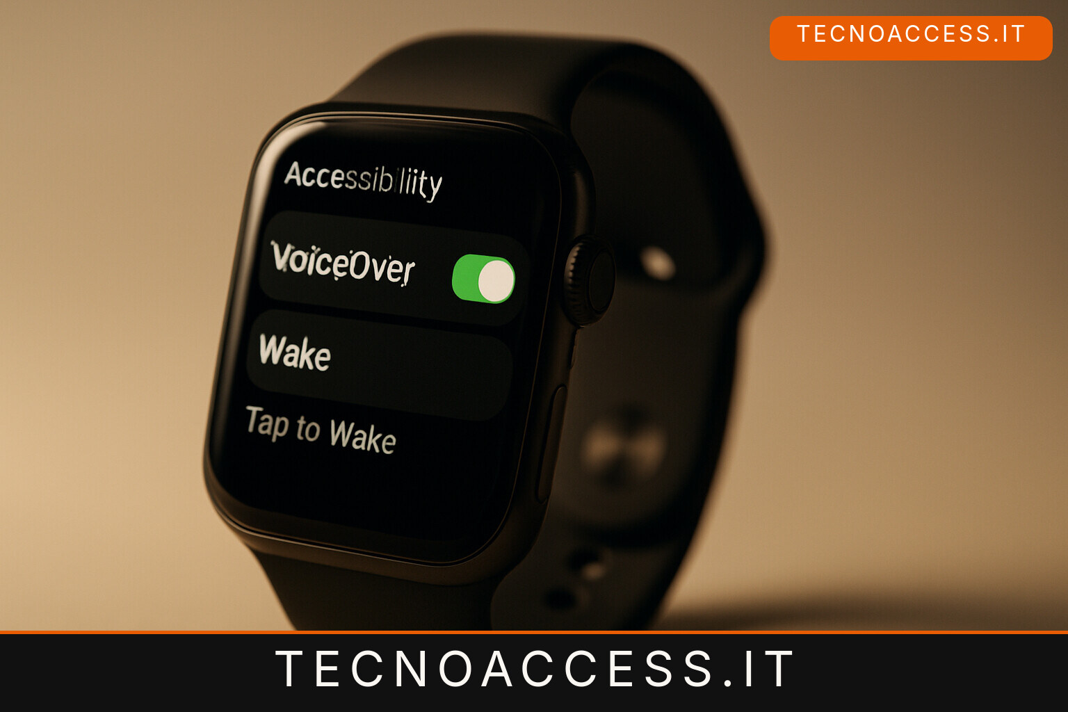 Illustrazione editoriale a tema: watchOS 27, VoiceOver parla in ritardo sullo scorrimento: AppleVis apre un Feedback ad Apple