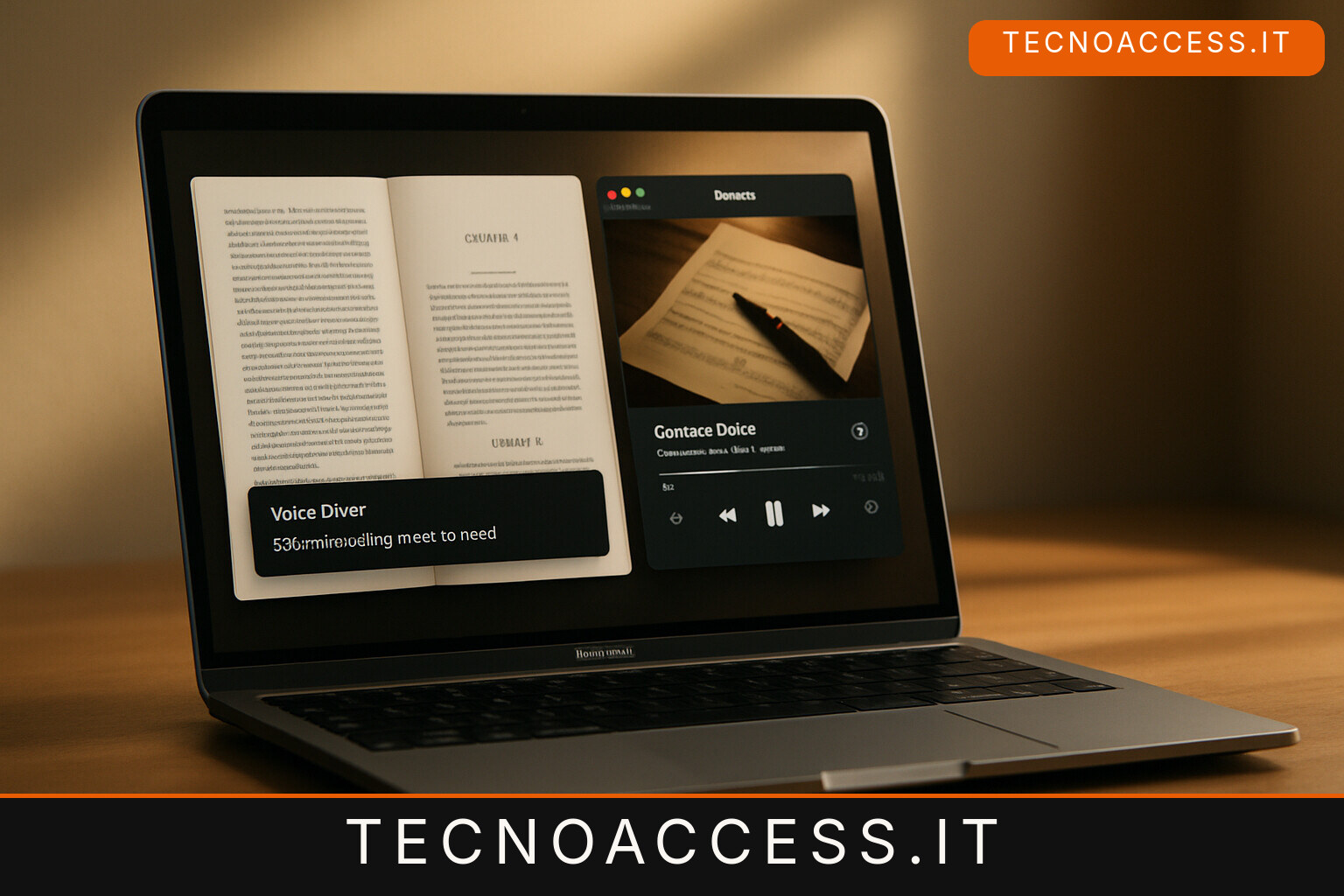 Illustrazione editoriale a tema: Wonder Reader: libri e note con VoiceOver, gratis sul Mac