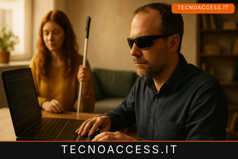 Illustrazione editoriale a tema: IA4Vision al via nel Lazio per 110 ciechi e ipovedenti