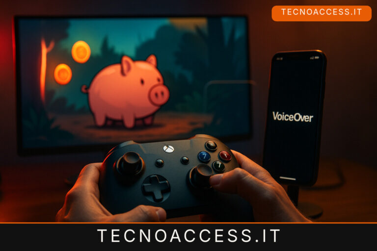 Illustrazione editoriale a tema: Piggy Smash introduce VoiceOver e migliora il contrasto