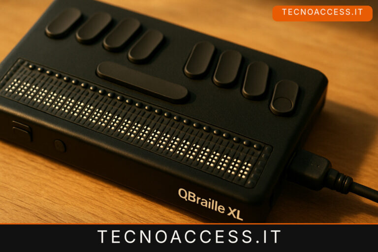 Illustrazione editoriale a tema: QBraille XL, il driver WinUSB entra nel catalogo NVDA